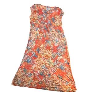 Carole Hochman Heavenly Soft Orange  Sleeveless Nightgown Pockets PL Modest